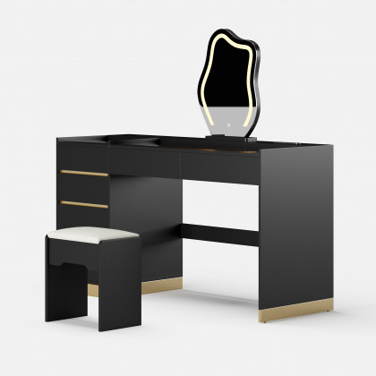 HMR 55" Smart Makeup Vanity Set with Mirror & Lights - Black