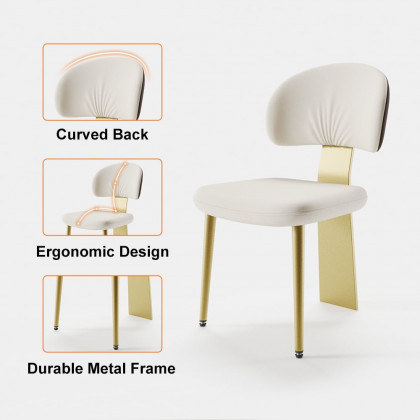 HMR - Set of 2 Modern Dining Chairs with PU Leather