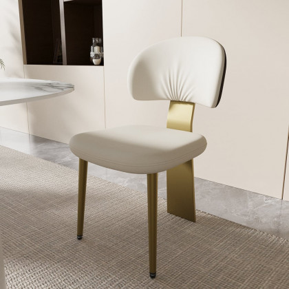 HMR - Set of 2 Modern Dining Chairs with PU Leather