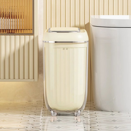 HMR - Automatic Motion Sensor Slim Trash Can with Lid Smart Touchless Garbage Can for Bathroom