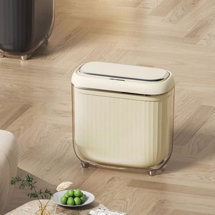 HMR - Automatic Motion Sensor Slim Trash Can with Lid Smart Touchless Garbage Can for Bathroom