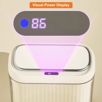 HMR - Automatic Motion Sensor Slim Trash Can with Lid Smart Touchless Garbage Can for Bathroom