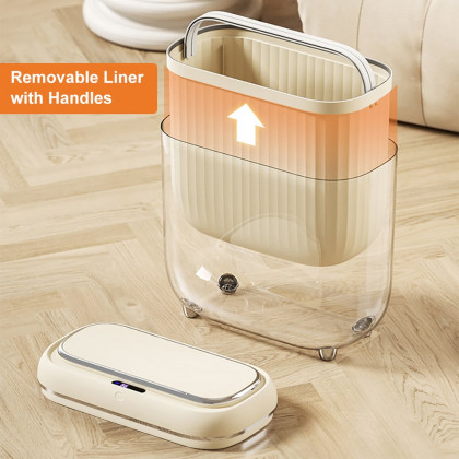 HMR - Automatic Motion Sensor Slim Trash Can with Lid Smart Touchless Garbage Can for Bathroom