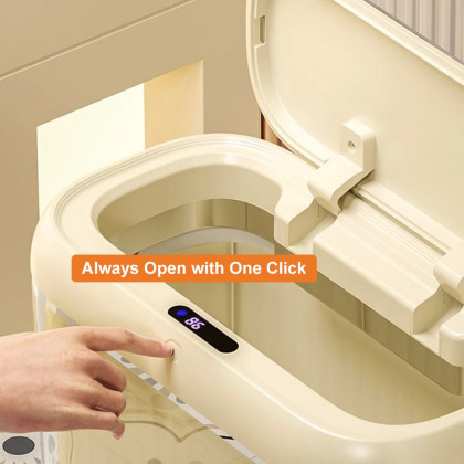 HMR - Automatic Motion Sensor Slim Trash Can with Lid Smart Touchless Garbage Can for Bathroom