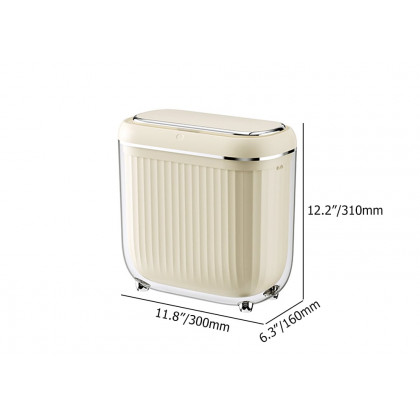 HMR - Automatic Motion Sensor Slim Trash Can with Lid Smart Touchless Garbage Can for Bathroom