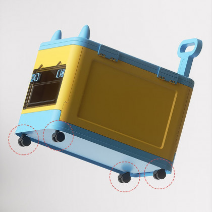 HMR - Stackable Folding Children Toy Organizer Cart Multifunctional Storage Box with Wheels