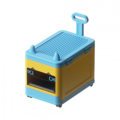 HMR - Stackable Folding Children Toy Organizer Cart Multifunctional Storage Box with Wheels