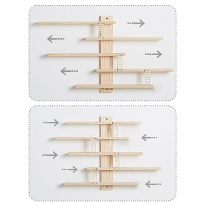 HMR - 5-Tier Wall Wooden Display Shelf Kids Room Decoration Toy Storage Organizer