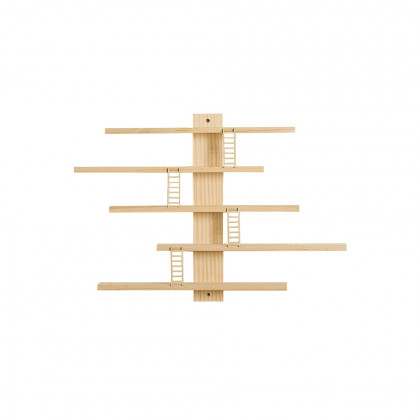 HMR - 5-Tier Wall Wooden Display Shelf Kids Room Decoration Toy Storage Organizer