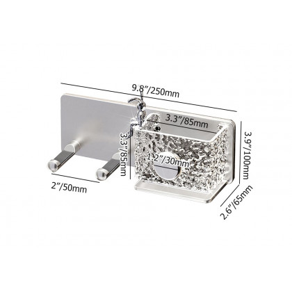 HMR - Acrylic Water Ripple Hair Dryer Holder Rack in Silver with Storage