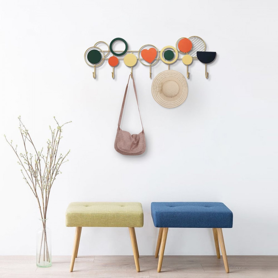 HMR - 7-Hook Modern Entryway Wall Mounted Coat Rack