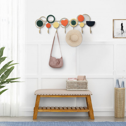 HMR - 7-Hook Modern Entryway Wall Mounted Coat Rack