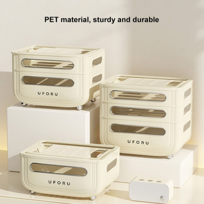 HMR - 3 Tier Modern Warm White Mount & Desktop Router Rack Box Cable Management Decor Storage