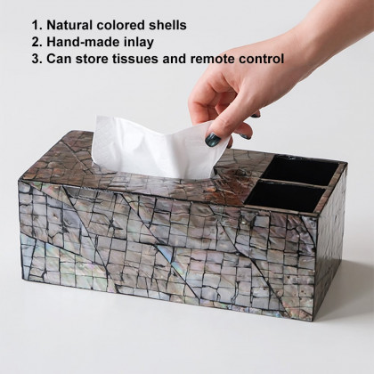 HMR - Modern Tissue Box Cover Multifunctional Nightstand Organizer with Remote Control Holder