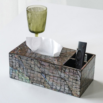 HMR - Modern Tissue Box Cover Multifunctional Nightstand Organizer with Remote Control Holder