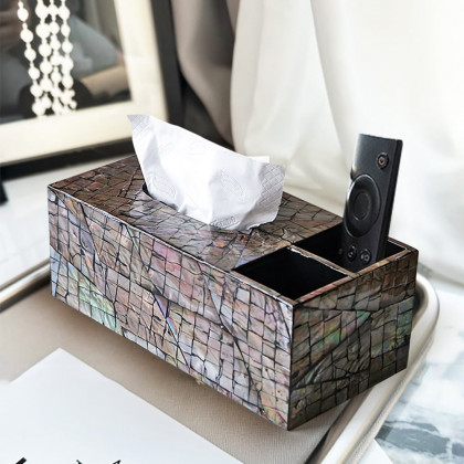 HMR - Modern Tissue Box Cover Multifunctional Nightstand Organizer with Remote Control Holder