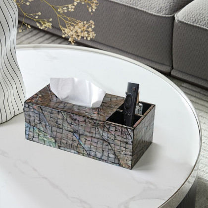 HMR - Modern Tissue Box Cover Multifunctional Nightstand Organizer with Remote Control Holder