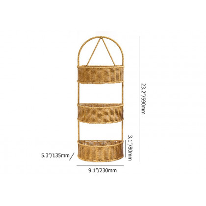 HMR - 3-Tier Wall Hanging Basket Rattan Planter