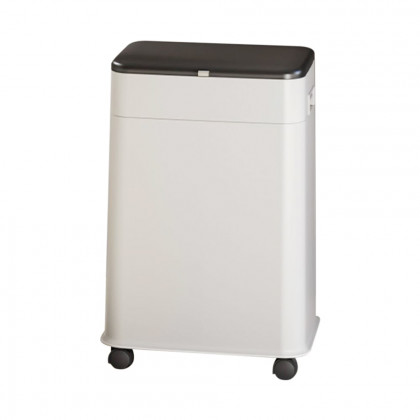HMR - White Liftable Kitchen Trash Can Rolling Garbage Bin With Cover