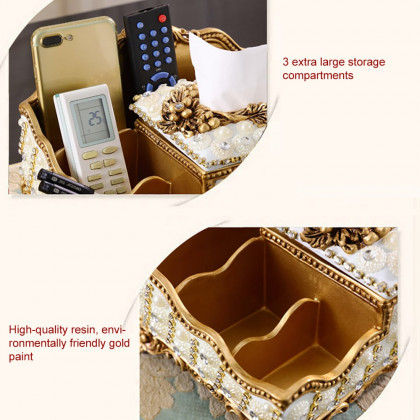 HMR - Handmade Luxury European Tissue Holder Remote Control Storage Living Room Table Storage