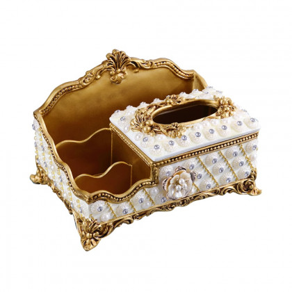 HMR - Handmade Luxury European Tissue Holder Remote Control Storage Living Room Table Storage