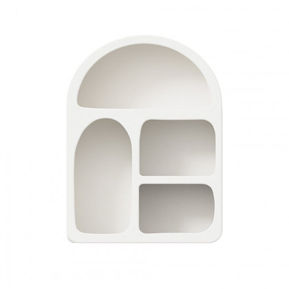 HMR - Japandi White Arched Cave-like Multi-compartment Wall-mountable Desktop Storage Rack