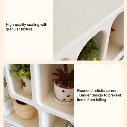 HMR - Japandi White Arched Cave-like Multi-compartment Wall-mountable Desktop Storage Rack