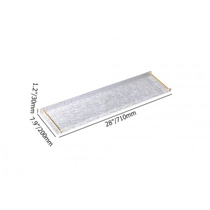 HMR - Acrylic Water Ripple Bathtub Tray Clear Bathroom Caddy Shelf with Gold Handles