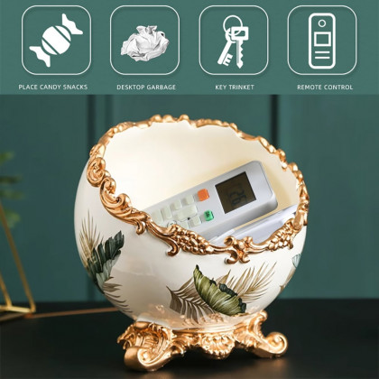 HMR - European Style Large Capacity Living Room Desktop Remote Control Storage Box Key Holder