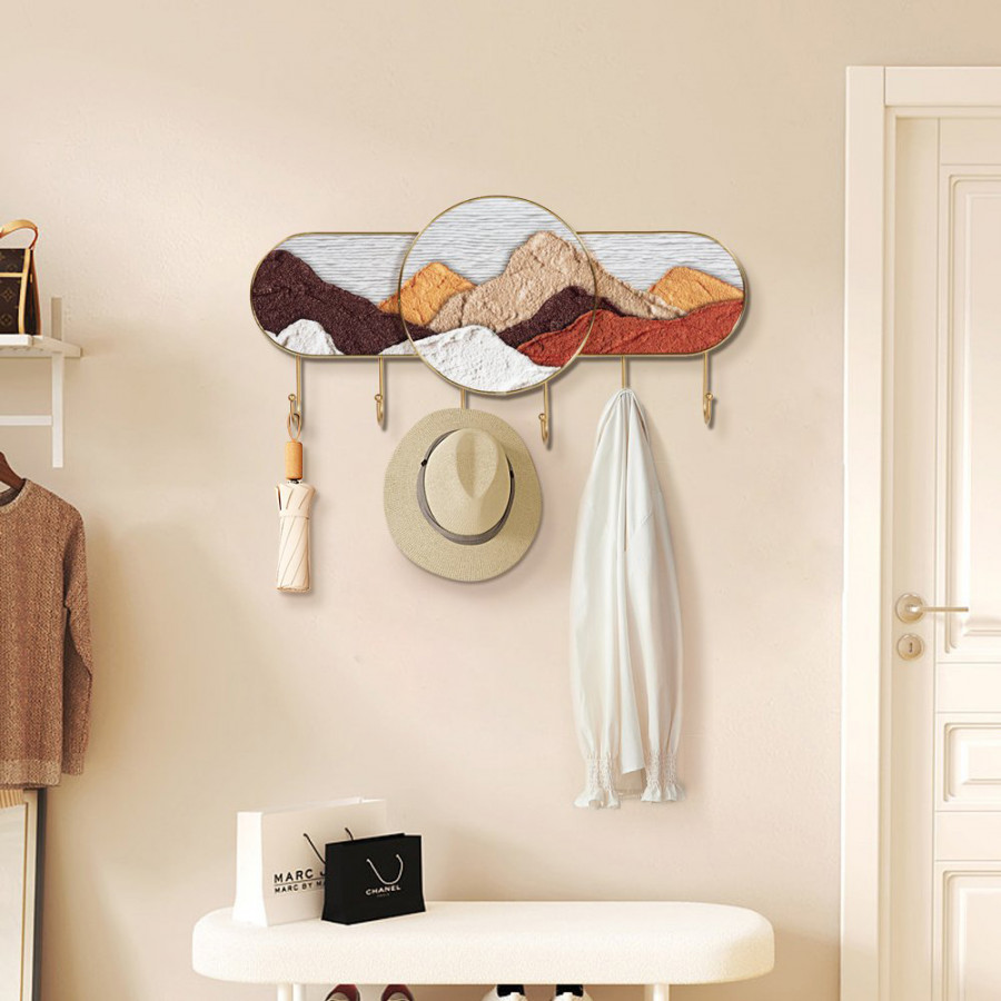 HMR - 23.7'' Wall Art Decorative Coat Rack with 6 Hooks