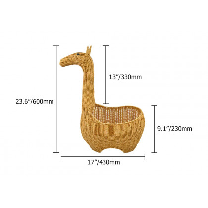 HMR - 23.6'' Giraffe Rattan Floor Toy Storage Basket