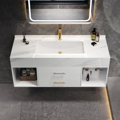 HMR Modern 39" Bathroom Vanity Set with Sink - White