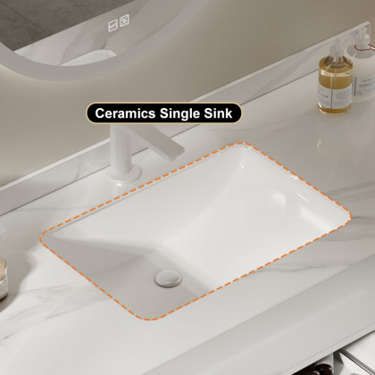 HMR Modern 39" Bathroom Vanity Set with Sink - White