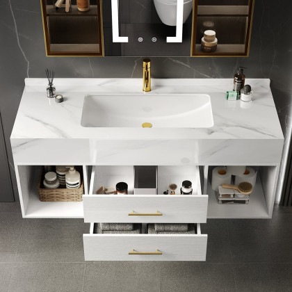 HMR Modern 39" Bathroom Vanity Set with Sink - White