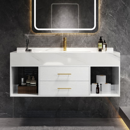 HMR Modern 39" Bathroom Vanity Set with Sink - White