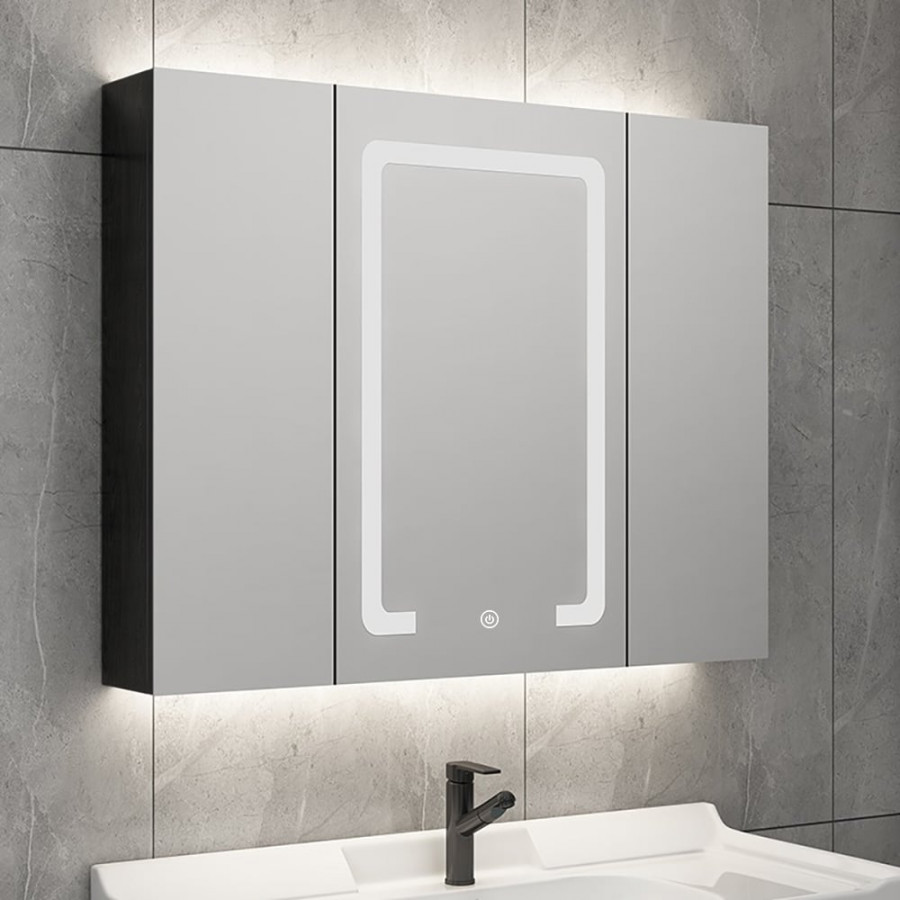 HMR - 32" Modern Wall-mounted LED Lighted Bathroom Medicine Cabinet Vanity Mirror with Storage