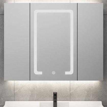 HMR - 32" Modern Wall-mounted LED Lighted Bathroom Medicine Cabinet Vanity Mirror with Storage
