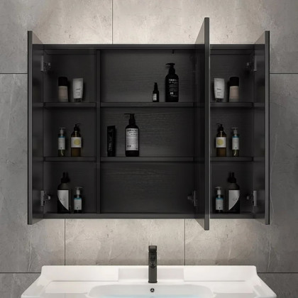 HMR - 32" Modern Wall-mounted LED Lighted Bathroom Medicine Cabinet Vanity Mirror with Storage