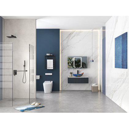 HMR - 32" Modern Wall-mounted LED Lighted Bathroom Medicine Cabinet Vanity Mirror with Storage