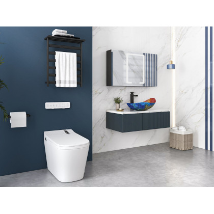 HMR - 32" Modern Wall-mounted LED Lighted Bathroom Medicine Cabinet Vanity Mirror with Storage