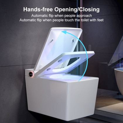 HMR - Automatic Wall-Mounted Smart Toilet with Auto Open/Close Lid 1.32 GPF