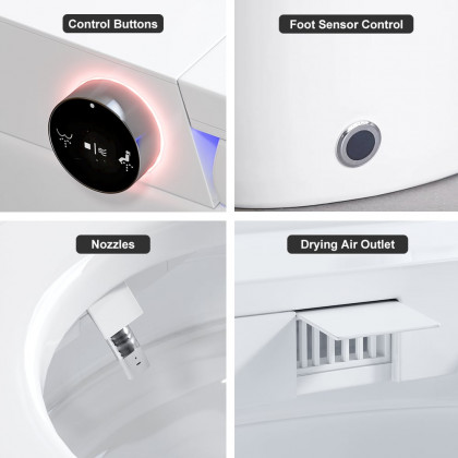 HMR - Automatic Wall-Mounted Smart Toilet with Auto Open/Close Lid 1.32 GPF