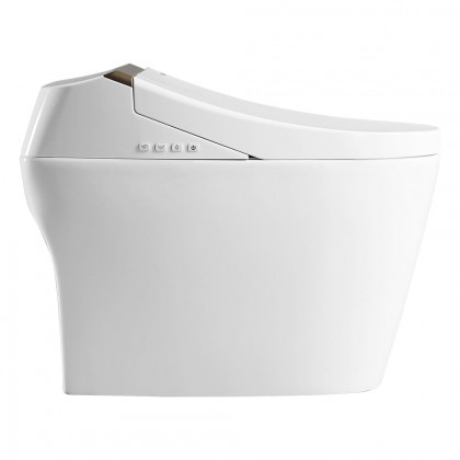 HMR - Set of 2 Elongated Smart Toilet Floor Mounted Automatic Toilet Self-Clean