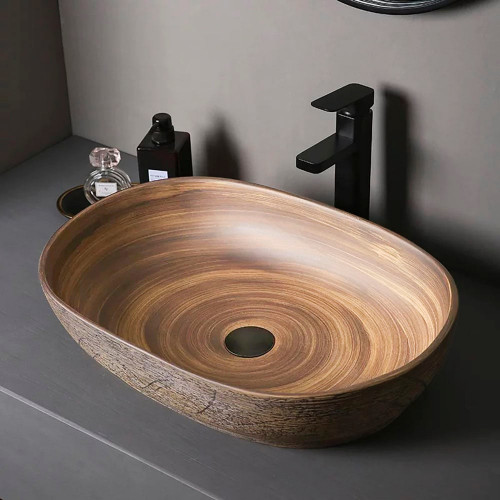 HMR - Ceramic Bathroom Vessel Sink Retro Washbasin