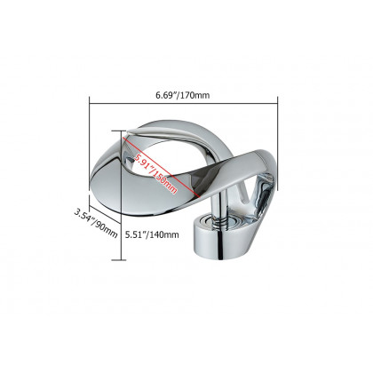 HMR Waterfall Bathroom Sink Faucet Single Handle Solid Brass - Chrome