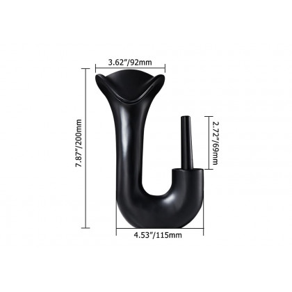 HMR - Modern Elegant Waterfall Bathroom Sink Faucet Single Handle Solid Brass in Black