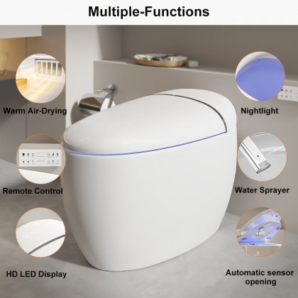 HMR - Automatic Egg-Shaped Smart Bidet Toilet with Multi-Function 1.32 GPF