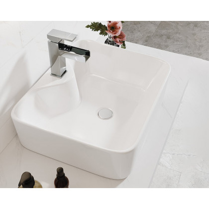 HMR Modern 39" Bathroom Vanity Set with Sink - White/Walnut