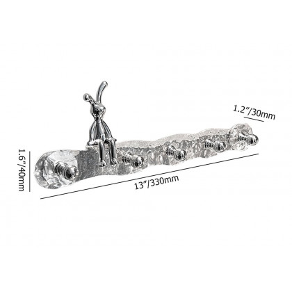 HMR - Water Ripple Acrylic Towel Rack Rabbit Wall Hanger Storage Hooks Decor for Bathroom