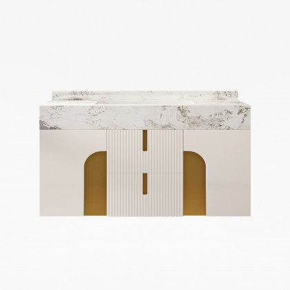 HMR - Artus Series Bathroom Vanity Set 36" Modern Floating Bathroom Vanity Beige with Sink